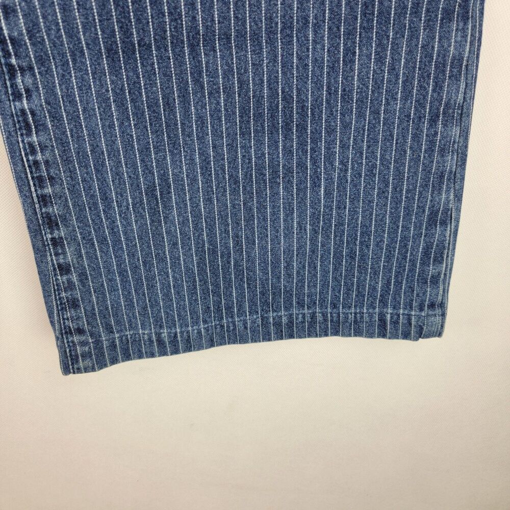 Lauren Jeans Co. Womens Size 10 Blue Striped Wide Legged Jeans Y2K - Picture 4 of 9